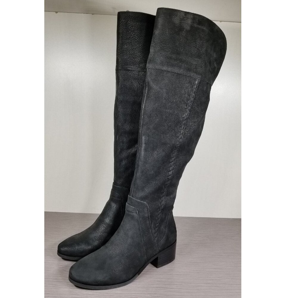 Vince Camuto Kreston Over-The-Knee Boot, Black Leather, Womens Size 7